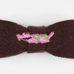 Susan Lanci Embroidered Pink Alligator Hair Bow